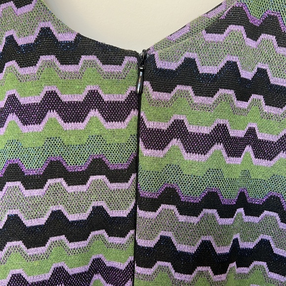 ZARA GEOMETRIC STRIPE PRINT METALLIC FIBERS FRONT KEYHOLES ~ SIZE MEDIUM - Picture 10 of 11